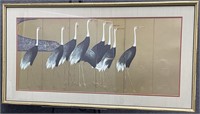 Mid-Century Japanese Crane Art