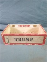 1950's Wood TRUMP Cigar Box Measures 9" x 5" x 3"
