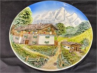 W Germany Mountainside Cottage 3D Plate