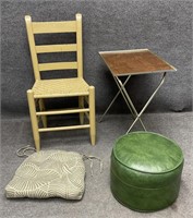 Chair, Ottoman and Snack Table