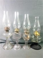 Stunning Lot of Vintage Pedestal Oil Lamps