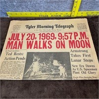 Vintage Newspaper: "Man Walks on Moon"