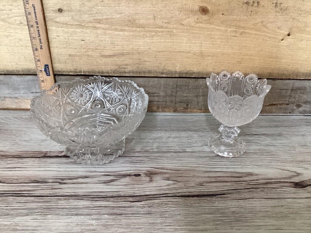 Crystal vase and bowl