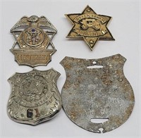 Vintage Badges - Lieutenant, Police, Agent, 1916