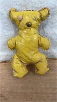 C13) VINTAGE HAND MADE 9” TEDDY BEAR - the red