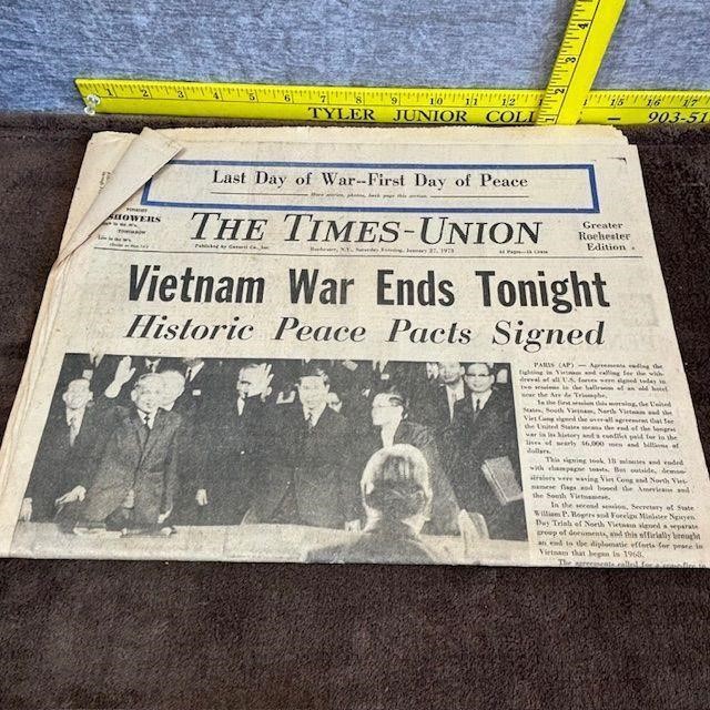Vintage Newspaper: "Vietnam War Ends Tonight"
