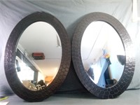 Set of 2  Nicely Framed Oval Mirrors Measure 26"