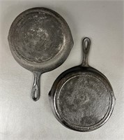 Two No. 7 Lodge Cast Iron Skillets