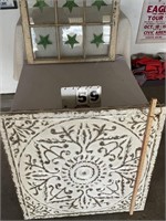 White metal wall decor/painted window