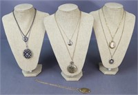 Locket Necklaces / 7 pc