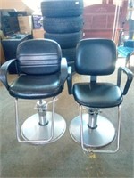 Two Black Hydrolic Barber Chairs