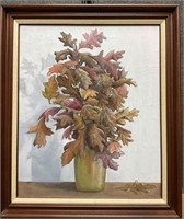 Signed Painting of Leaves
