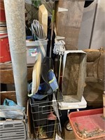 mopping supplies in rolling cart