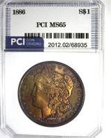 1886 Morgan PCI MS65 Gorgeous Color