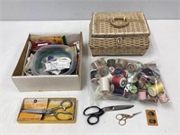Vintage Sewing Box and Accessories