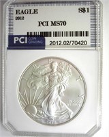 2012 Silver Eagle PCI MS70
