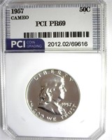 1957 Franklin PR69 CAM LISTS $1650 IN 68+