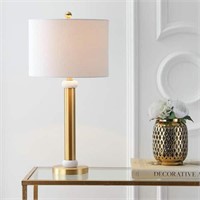 1 Gregory 27 in. Gold/White Metal/Marble LED