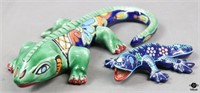 Talavera Ceramic Lizard Figurines / 2 pc