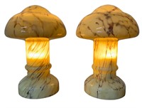 Pair Mid Century Italian Art Glass Lamps