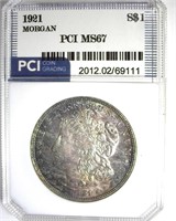 1921 Morgan MS67 LISTS $13500