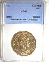 1913 2000 Reis NNC MS62 Brazil