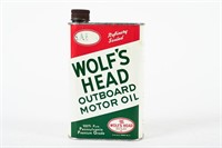 WOLF'S HEAD OUTBOARD MOTOR OIL U.S. QT CAN