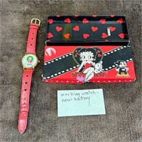 Vtg 1989 Betty Boop Watch with Box