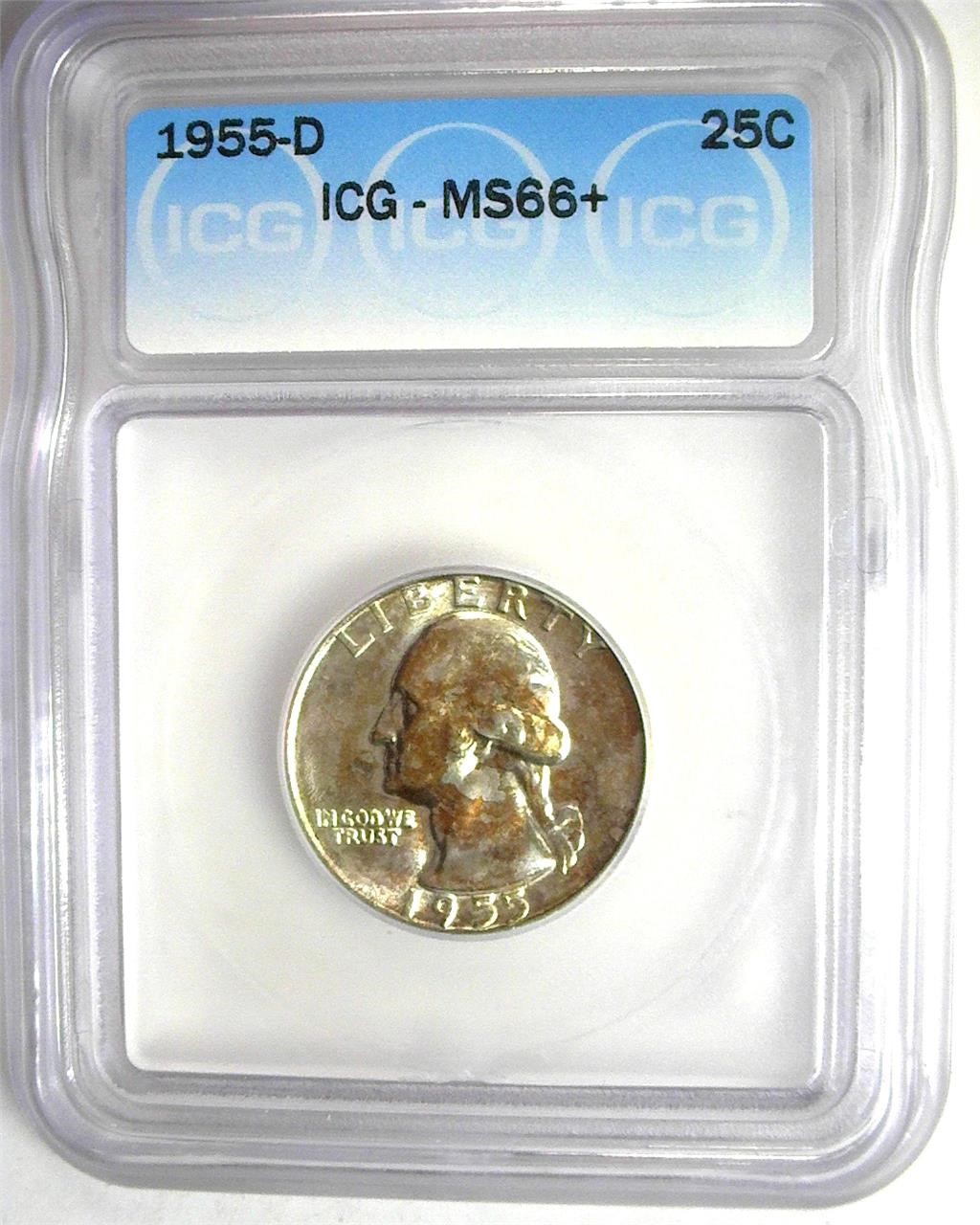 1955-D Quarter ICG MS66+ LISTS $1300