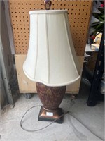 RED FLORAL LAMP 32” TALL