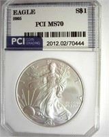 2005 Silver Eagle MS70 LISTS $150