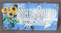 Painted Metal "She Shed" Sign