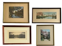 WALLACE NUTTING Painted, Signed Photograph Prints