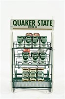 QUAKER STATE MOTOR OIL ROLLING CAN RACK