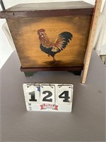 Painted rooster storage box 17"X12"X16"