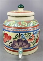 Painted Pottery Beverage Dispenser