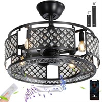 Caged Ceiling Fan With Light
