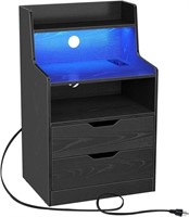 Rolanstar Nightstand With Charging Station And