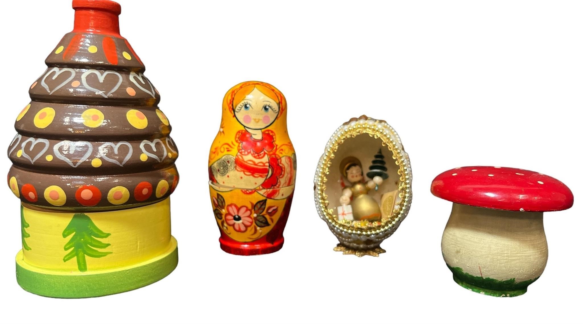 Russian, Polish Nesting Dolls, Decorated Egg