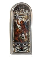Vintage Printed Religious Stained Glass of Cherubs