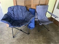 Large folding chair & regular size lawn chair