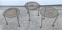 Three Small Metal Outside Tables
