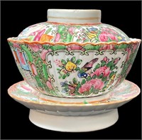 Antique Qing Dynasty Canton Famille Rose Gaiwan