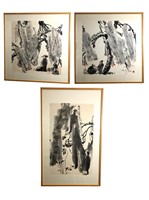 Large Watercolor and Ink Artworks on Paper Chinese