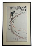 Chinese Watercolor and Ink on Paper Of Woman
