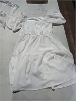 White Puffy Sleeve Dress S