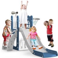 Toddler Slide For Kids With Climber Basketball