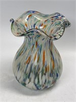 Murano Style Art Glass Vase 7 1/2”