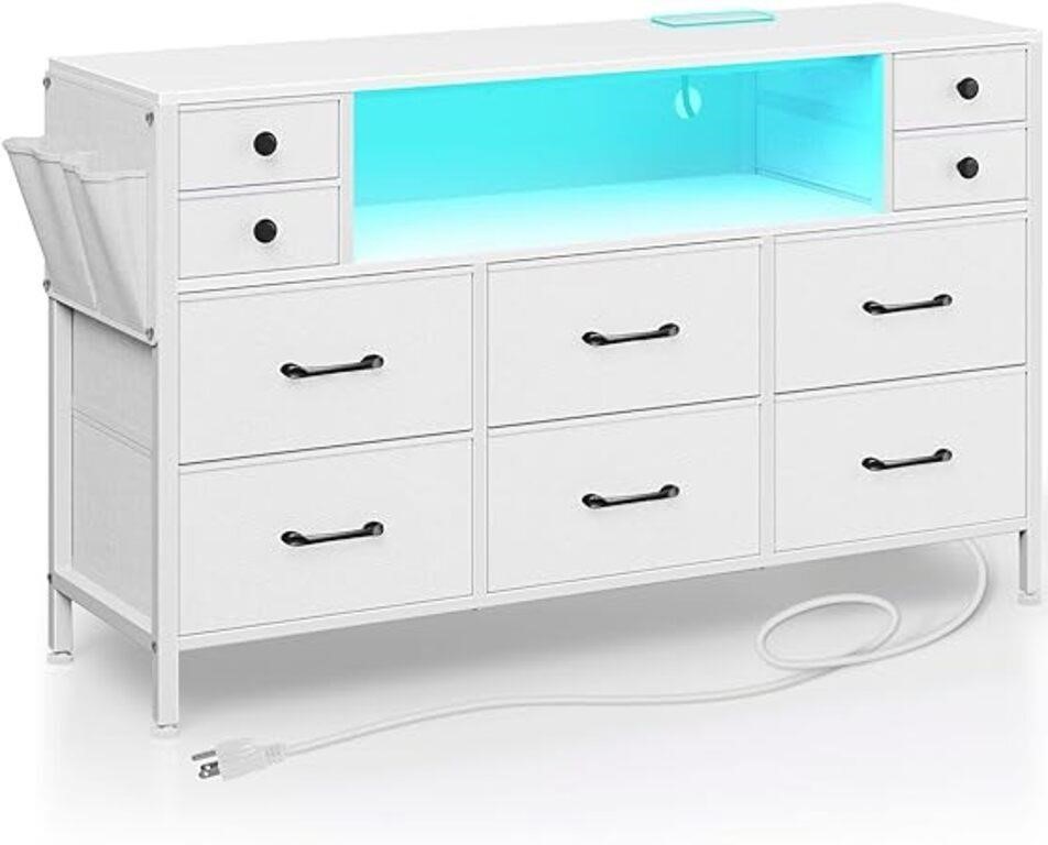 Rolanstar Dresser With Power Outlets And Led