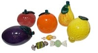 Collection MURANO Art Glass Fruit, Candy Pieces